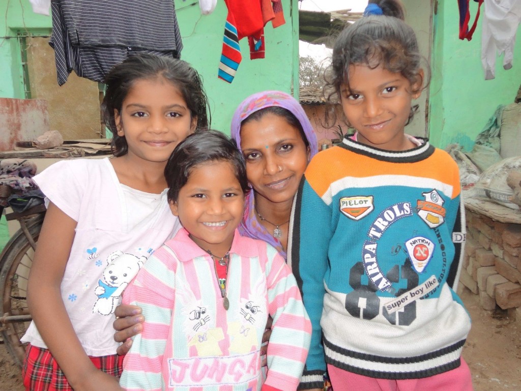 Neha, Anshu, Sunitha (mother) and Suman